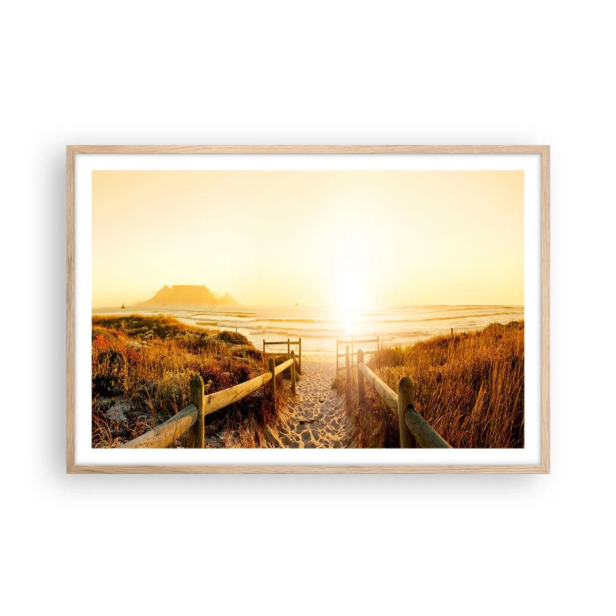 Poster in light oak frame - Through the Dune, Towards the Sun - 91x61 cm