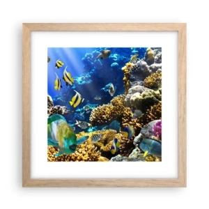 Poster in light oak frame - Big Traffic to Holiday Destination - 30x30 cm