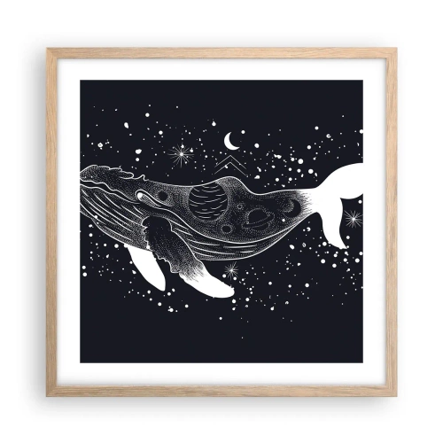 Poster in light oak frame - In the Ocean of Universe - 50x50 cm