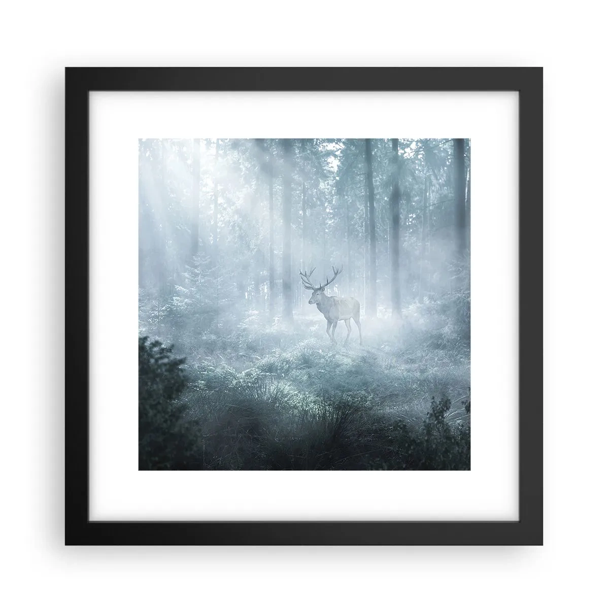 Poster in black frame - Morning Round of the Estate - 30x30 cm