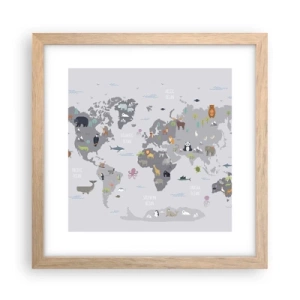 Poster in light oak frame - Tell Me Where You Are From - 30x30 cm