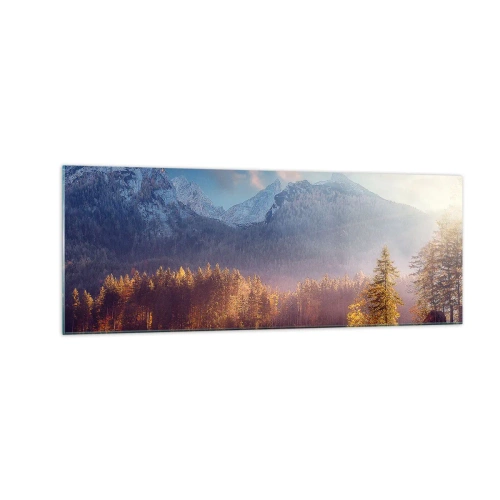 Glass picture - In the Mountains and Valleys - 140x50 cm