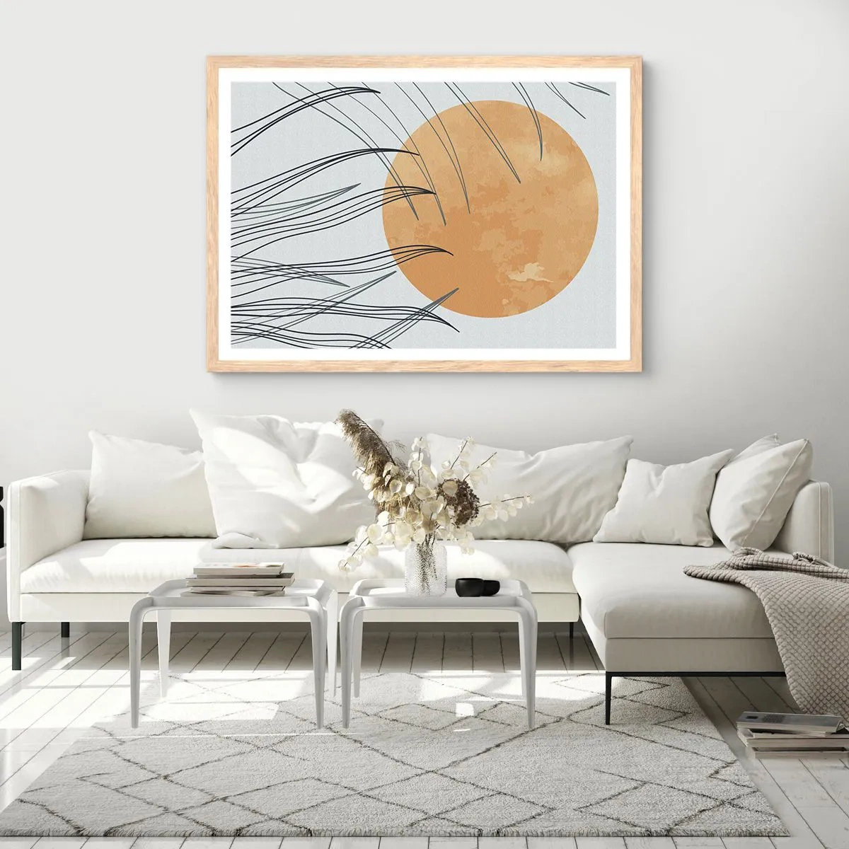 Poster in light oak frame - Always Towards the Sun - 91x61 cm