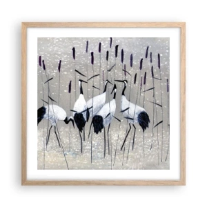 Poster in light oak frame - Birds of Feather - 50x50 cm