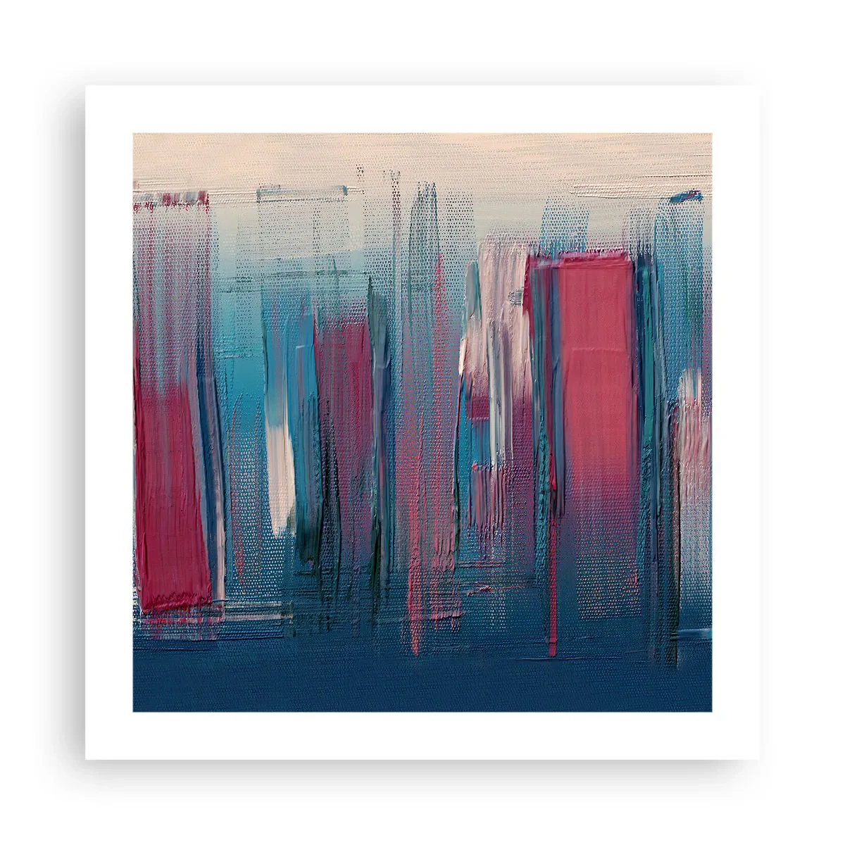 Poster - Vertical Composition In Blue And Red - 50x50 cm