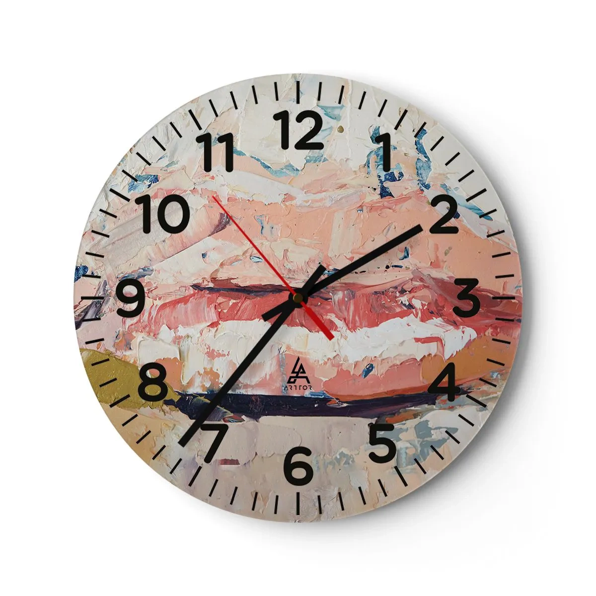 Wall clock - Clock on glass - It Awakens the Senses - 40x40 cm