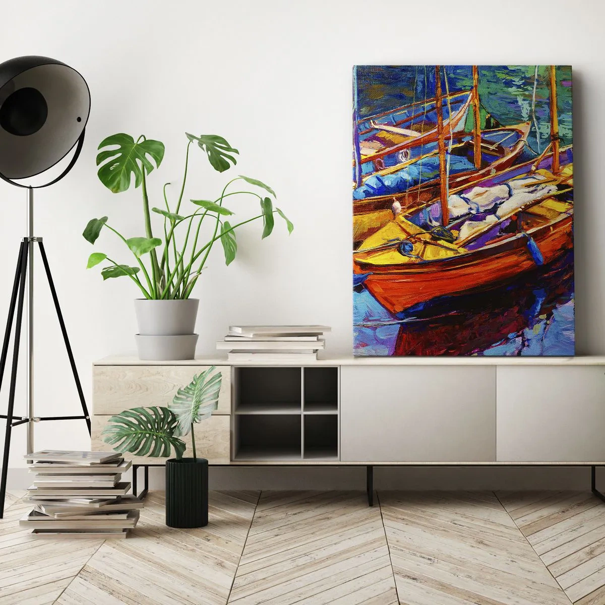 Canvas picture - On Water Thick with Colours - 80x120 cm