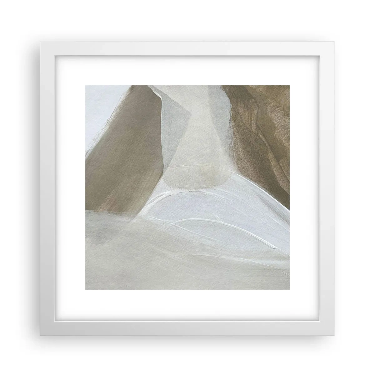 Poster in white frmae - Waves of White - 30x30 cm