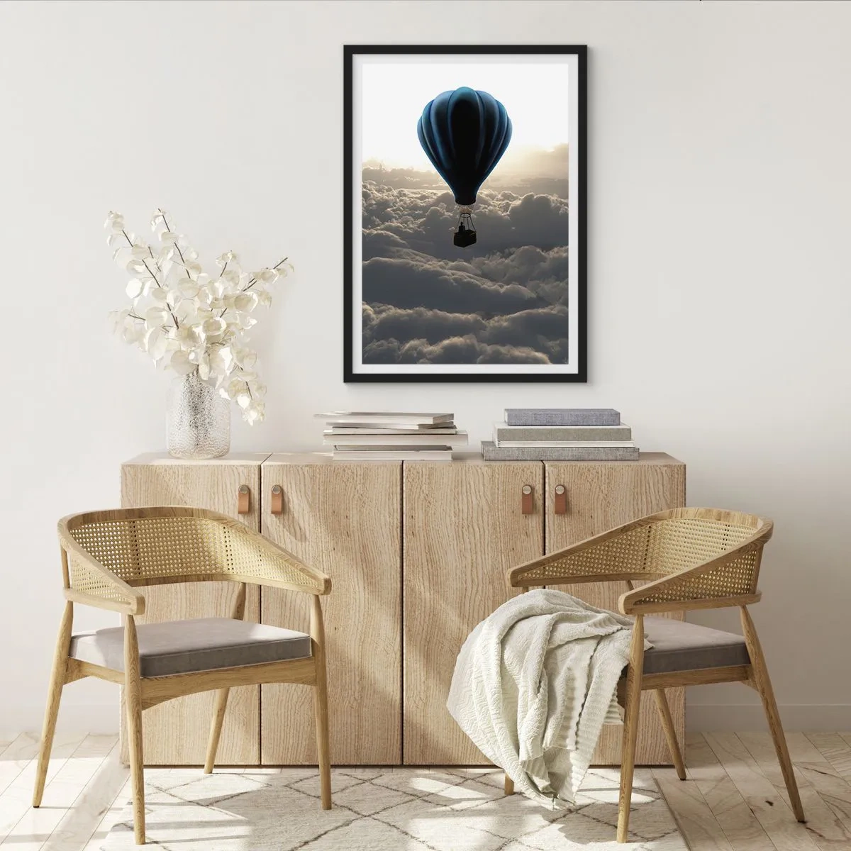 Poster in black frame - Wanderer above Clouds - 30x40 cm