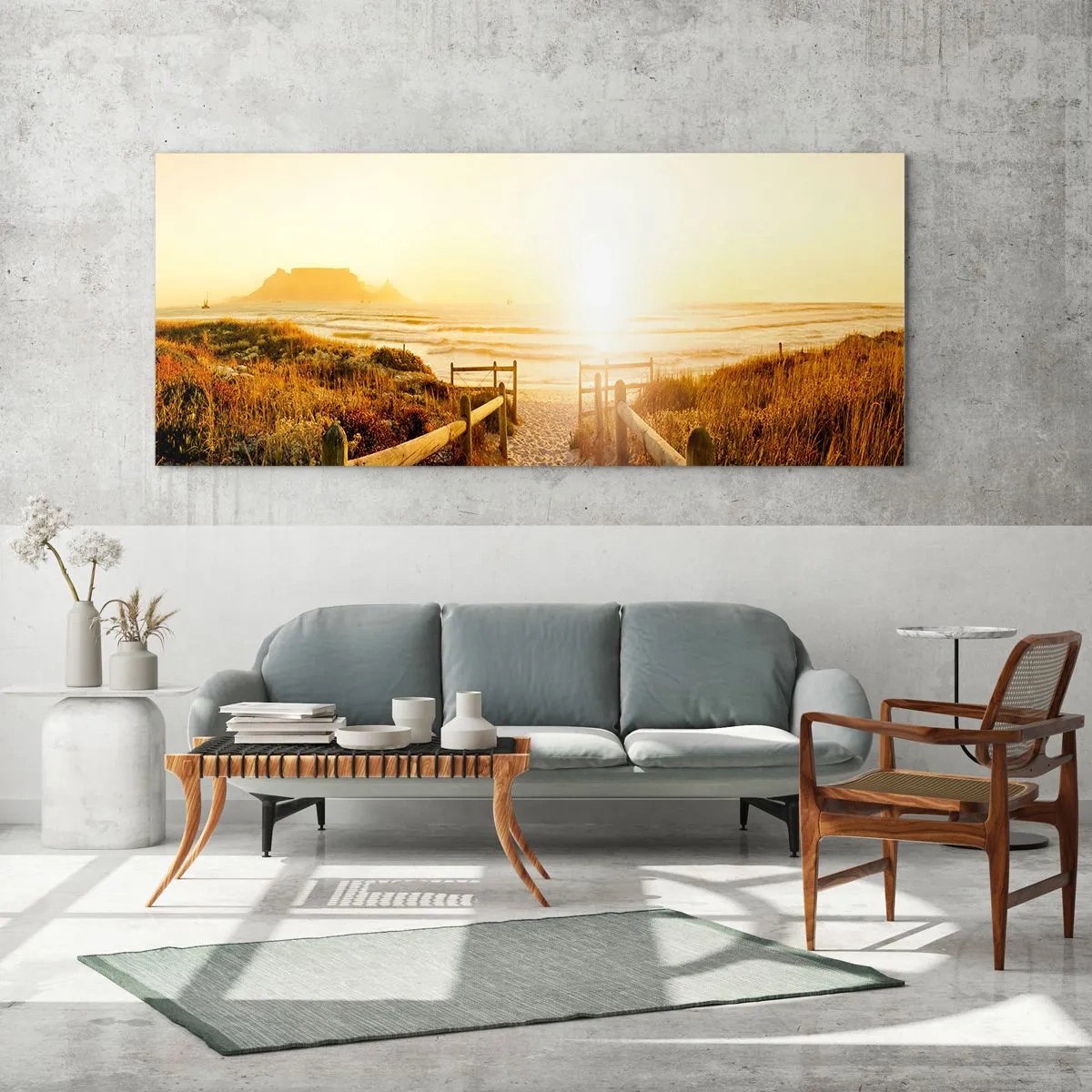 Glass picture - Through the Dune, Towards the Sun - 90x30 cm