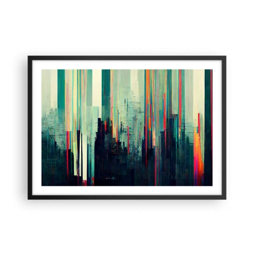 Poster in black frame - Futuristic City - 70x50 cm