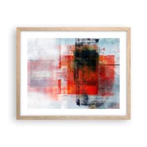 Poster in light oak frame - Glowing Composition - 50x40 cm