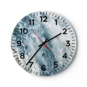 Wall clock - Clock on glass - Icy World - 30x30 cm