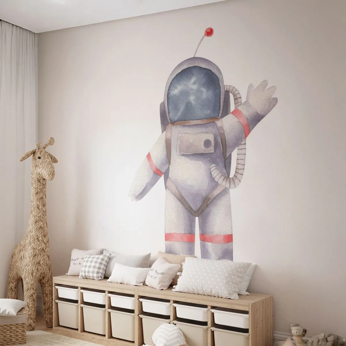 Self-Adhesive Photo Wallpaper Deluxe Sticker - So Long! - Astronaut, Children's, Minimalism - 500x350 cm
