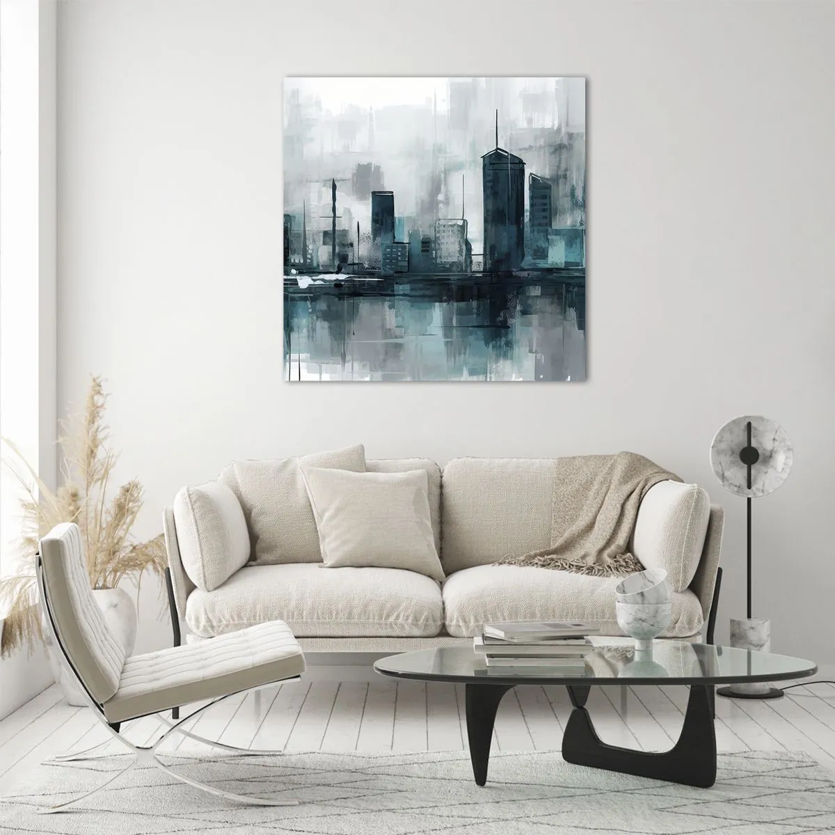 Glass picture - City in the Colour of Rain - 50x50 cm