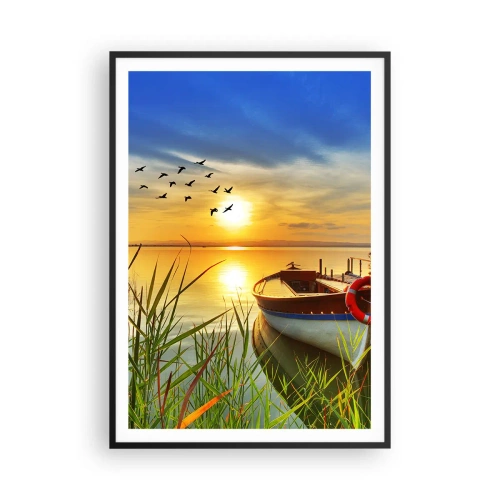 Poster in black frame - Cormorants Are Flying Away - 70x100 cm