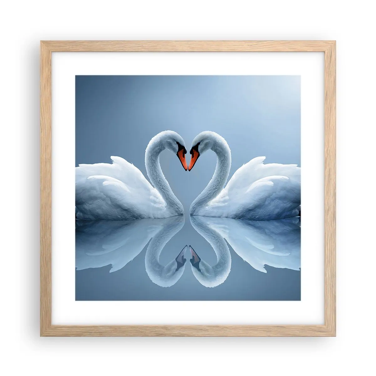 Poster in light oak frame - Time for Love - 40x40 cm