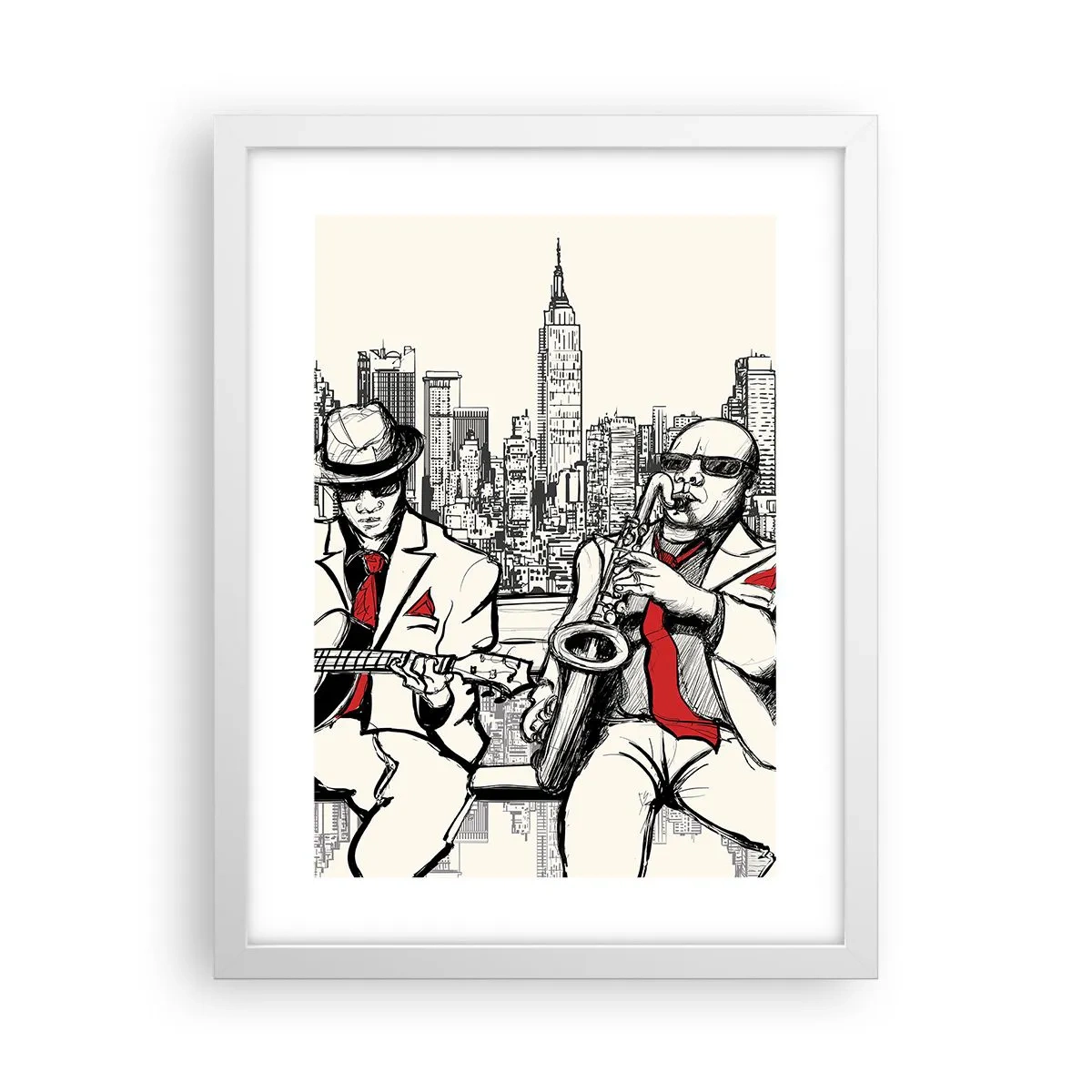 Poster in white frmae - New York Improvisation - 30x40 cm