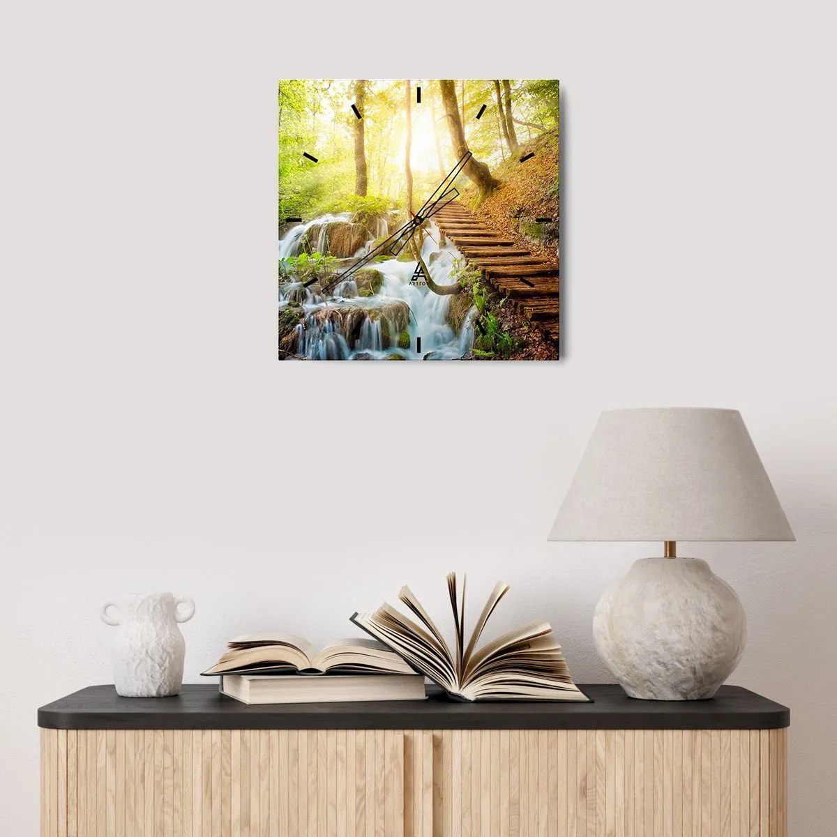 Wall clock - Clock on glass - Long Awaited Coolness - 30x30 cm