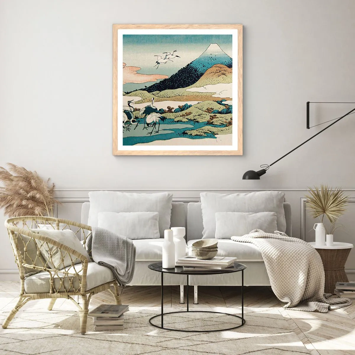 Poster in light oak frame - In a Japanese Spirit - 60x60 cm