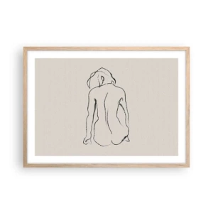 Poster in light oak frame - Woman Nude - 70x50 cm
