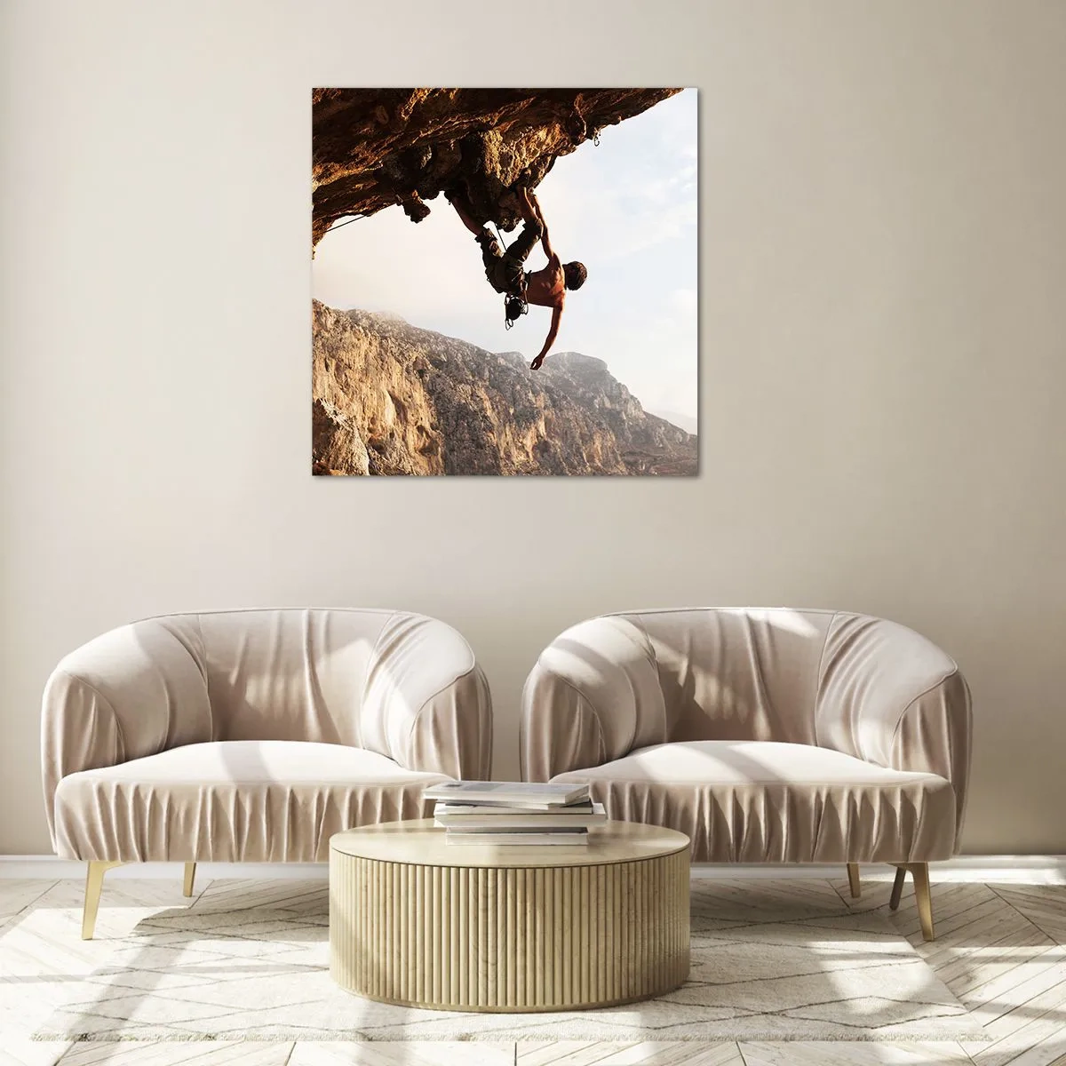 Glass picture - The Whole World on a Sharp Cliff - 40x40 cm