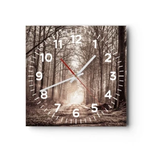 Wall clock - Clock on glass - Cathedral of the Forest - 40x40 cm