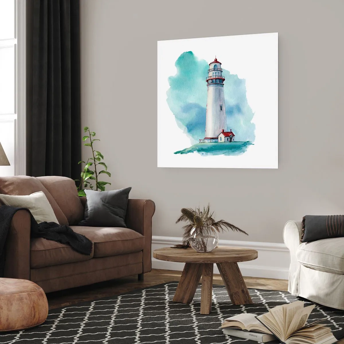 Poster - Gentle Sister of Blue - 60x60 cm