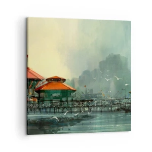 Canvas picture - Gloomy Day at the Port - 50x50 cm