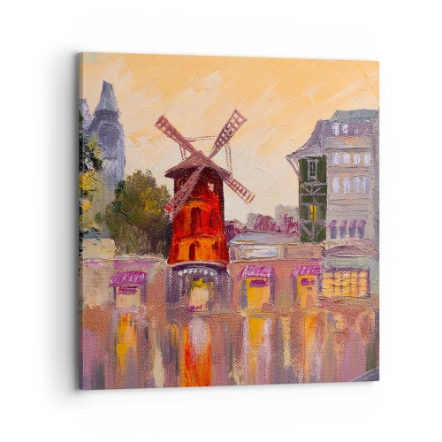 Canvas picture - Icons of Paris - Moulin Rouge - 70x70 cm