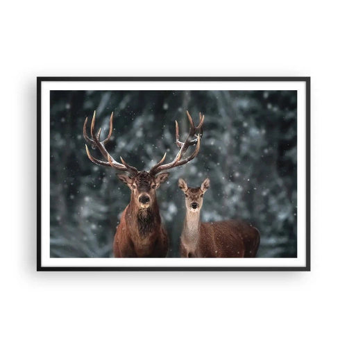 Poster in black frame - Master of the Forest with His Wife - 100x70 cm