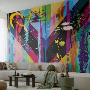 Photo Wallpaper Premium Canvas - From Top to Bottom - Abstraction, Piece, Graphics - 500x350 cm