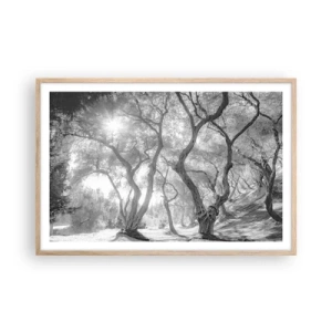 Poster in light oak frame - In an Olive Grove - 91x61 cm