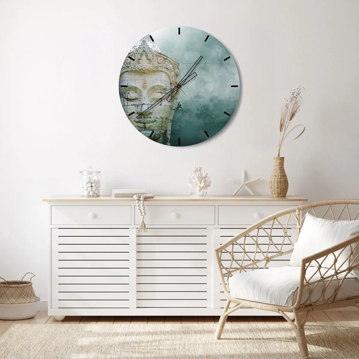 Wall clock - Clock on glass - In Search of Light - 40x40 cm