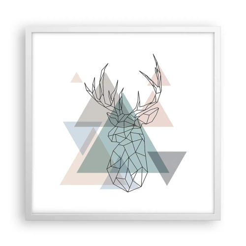 Poster in white frmae - In a Geometrical Forest - 50x50 cm