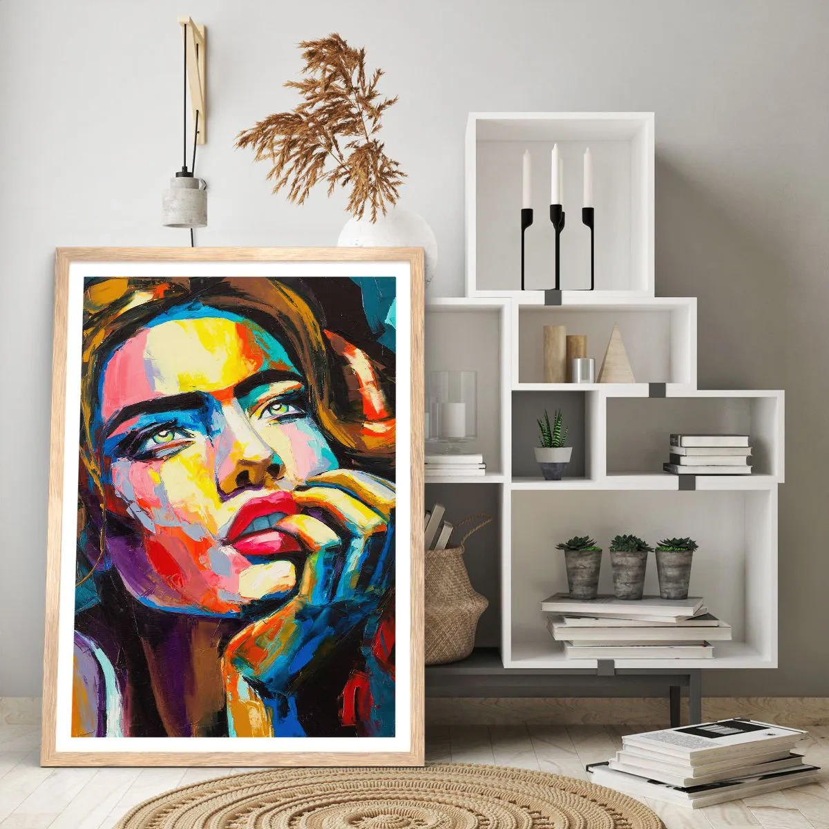 Poster in light oak frame - Dreams Like Birds Flying in the Sky - 61x91 cm