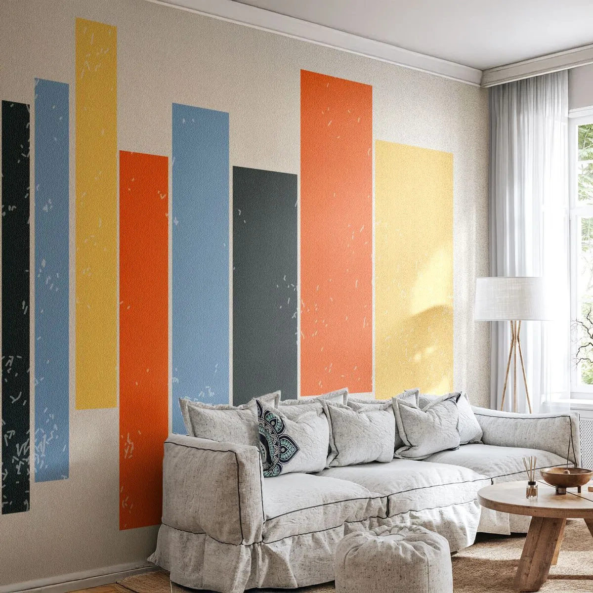 Self-Adhesive Photo Wallpaper Deluxe Sticker - Notation of Music - Minimalism, Rectangles, Shapes - 500x350 cm