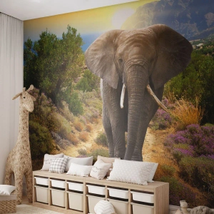 Photo Wallpaper Premium Sand - This is What Eden Looked Like - Animals, Elephant, Safari - 500x350 cm
