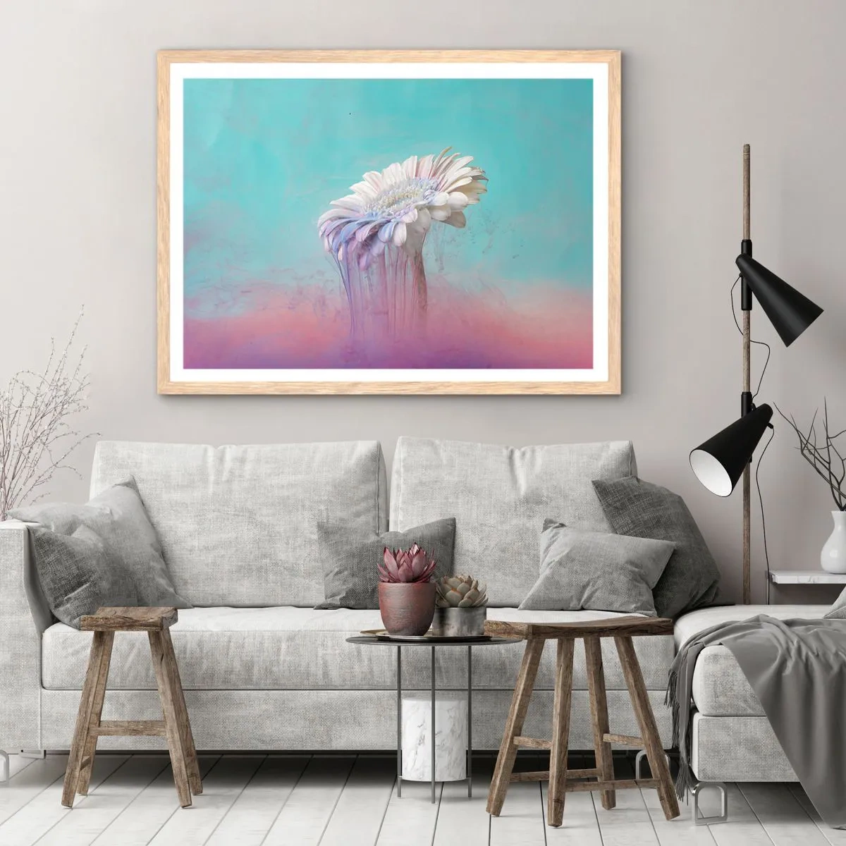 Poster in light oak frame - Afterlife of Flowers - 40x30 cm