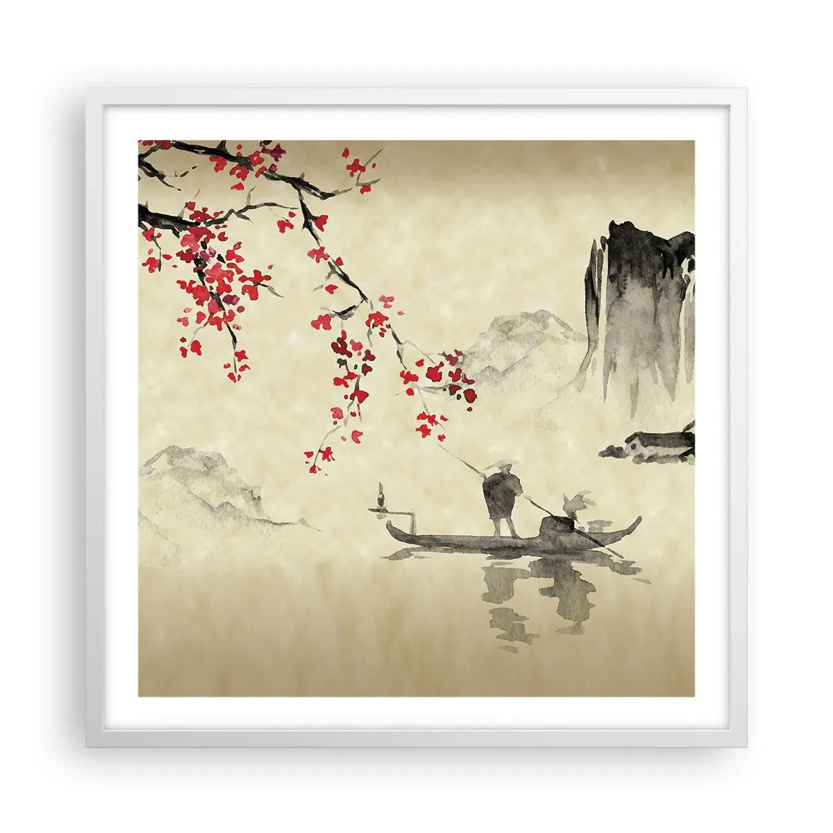 Poster in white frmae - In Cherry Blossom Country - 60x60 cm
