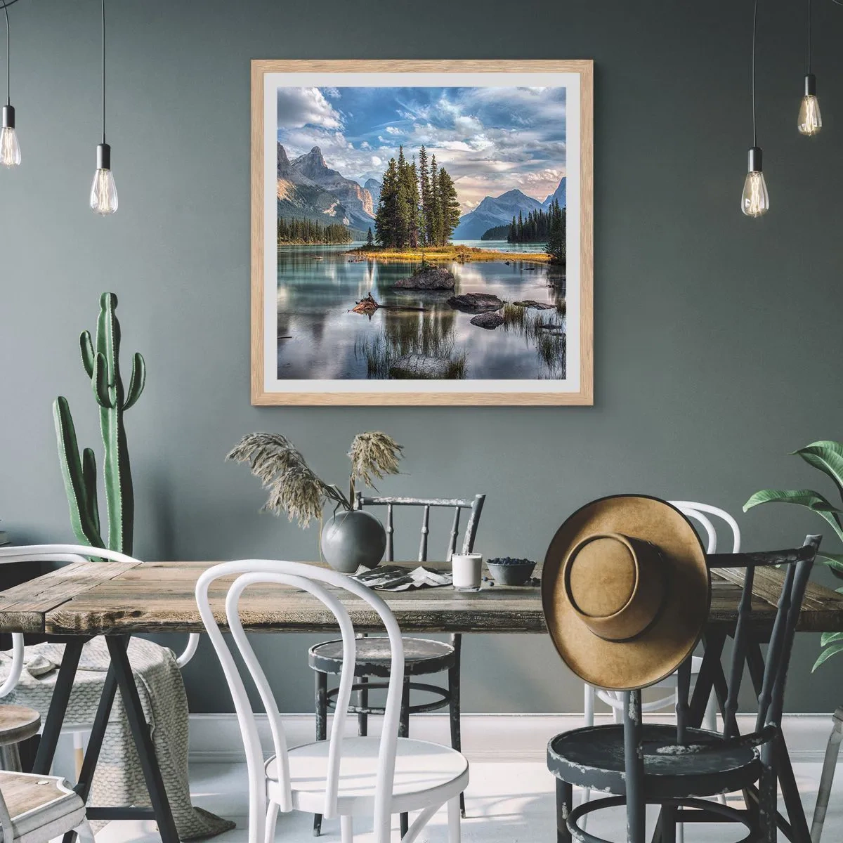 Poster in light oak frame - By Big and Clear Waters - 40x40 cm