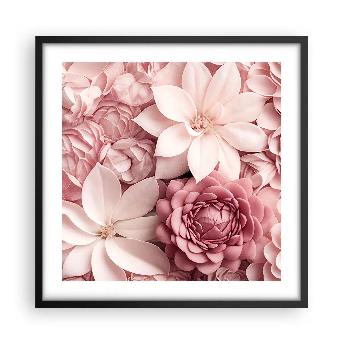 Poster in black frame - In Pink Petals - 50x50 cm