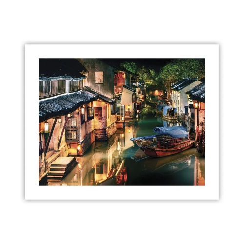 Poster - Evening on a Chinese Street - 50x40 cm