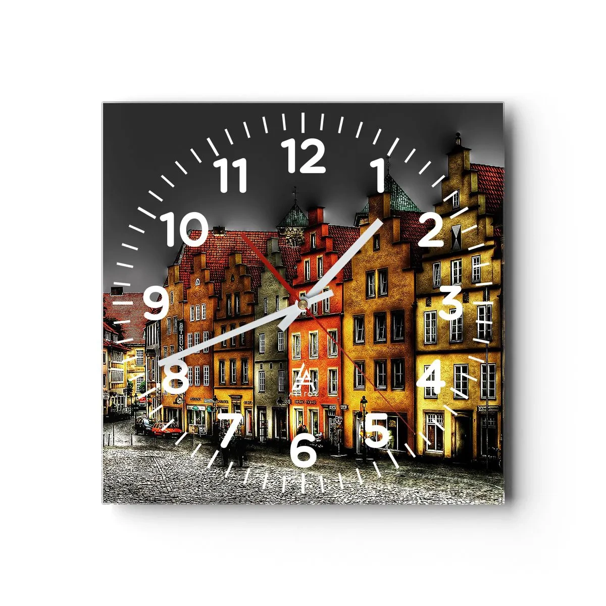 Wall clock - Clock on glass - We Are Only Missing an Enchanted Carriage - 30x30 cm