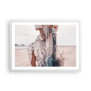 Poster in white frmae - Flower Chidlren on their Way - 70x50 cm