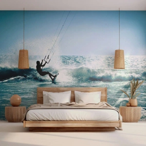 Photo Wallpaper Premium Canvas - Let You Be Carried Away - Sport, Kitesurfing, Sea - 400x280 cm