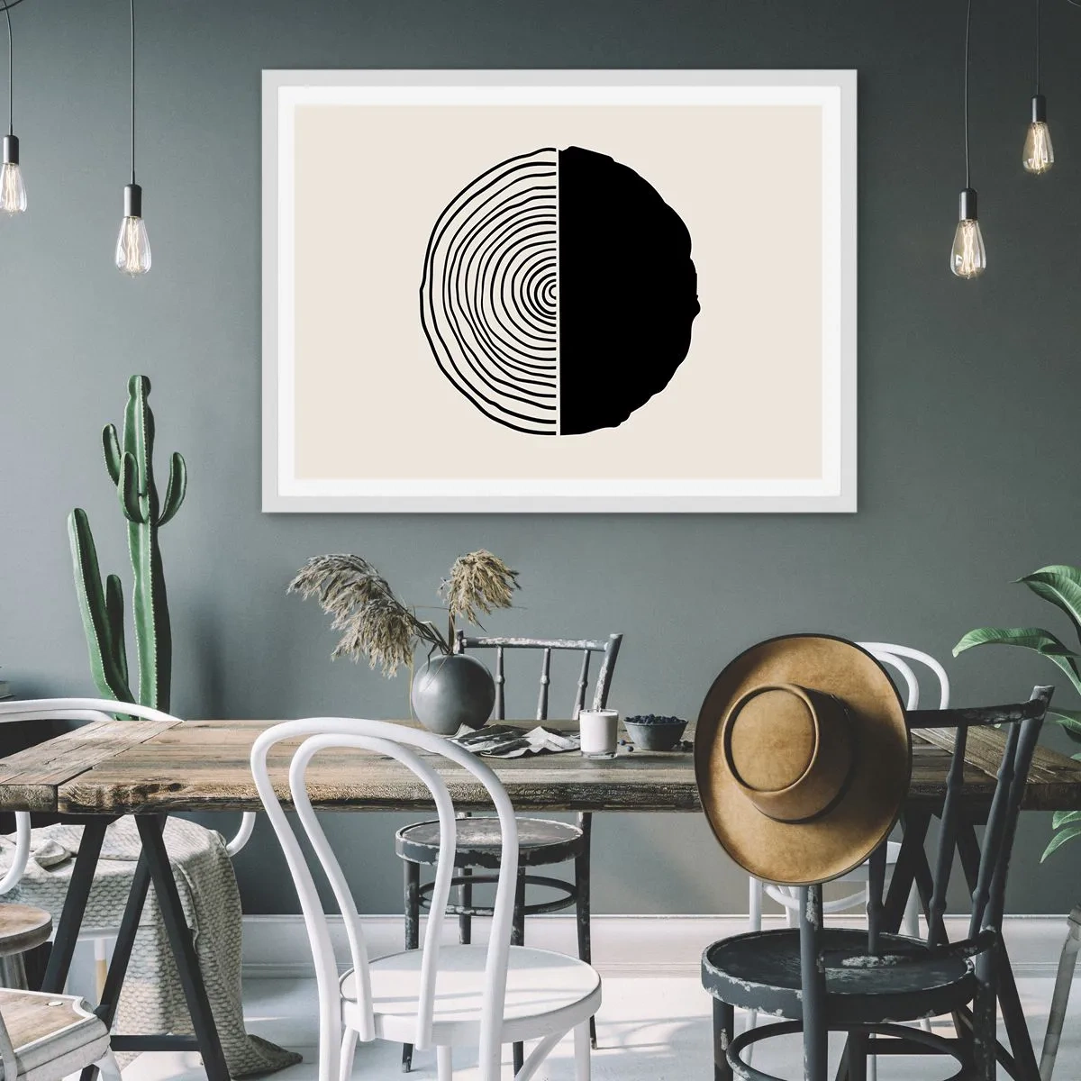 Poster in white frmae - Half-half - 50x40 cm