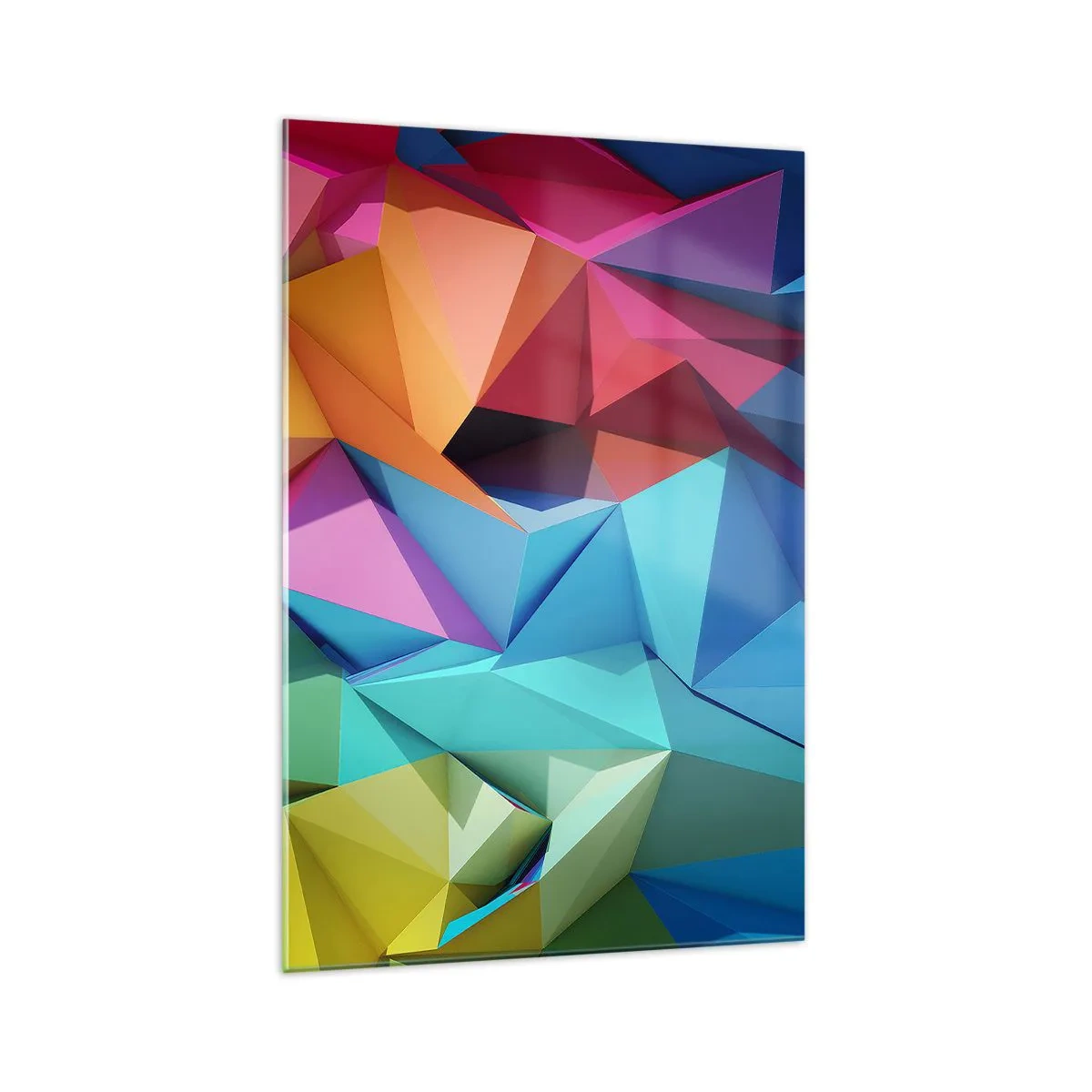 Glass picture - Rainbow Origami - 70x100 cm