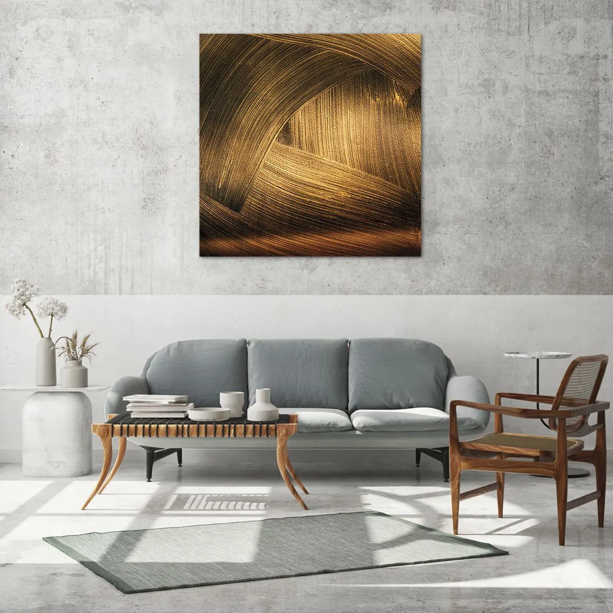 Glass picture - In a Golden Labirynth - 70x70 cm