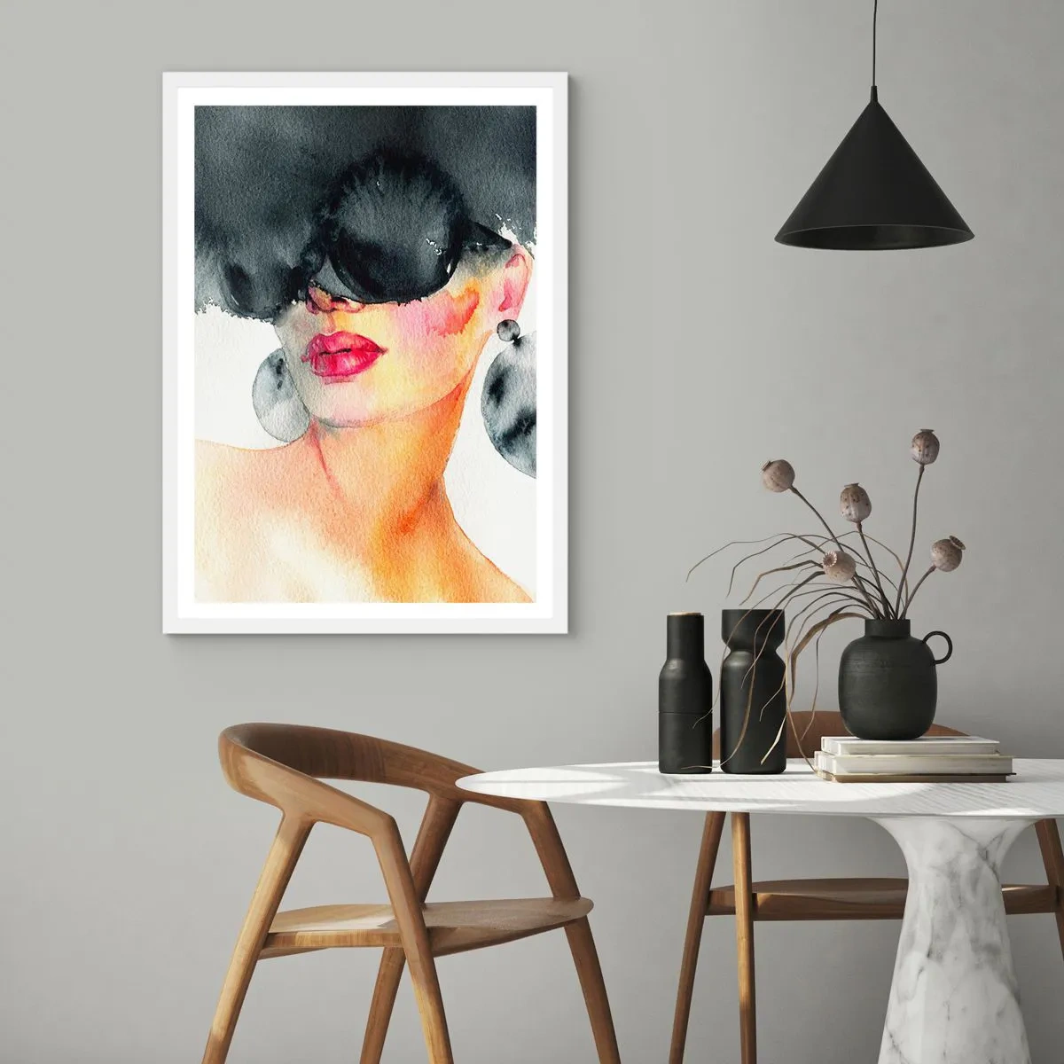 Poster in white frmae - Secret of Elegance - 30x40 cm